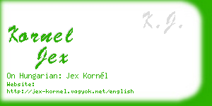 kornel jex business card